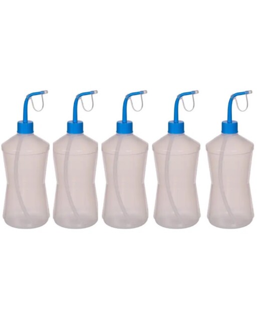 Almotolia 500ml Bico Curvo Transparente J Prolab - Kit 5 Unidades