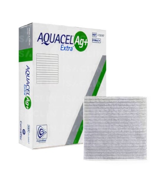 Aquacel Ag+ Extra Curativo Antimicrobiano Hydrofiber Prata Convatec