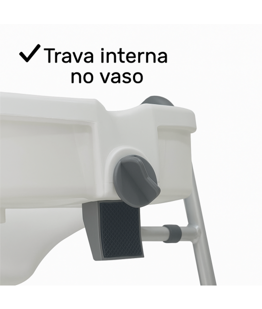 Assento Sanitario Elevado com Barra de Apoio Lateral Pro18