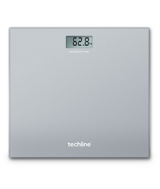 Balança de Banheiro Digital de Vidro até 180kg na cor cinza da marca TechLine