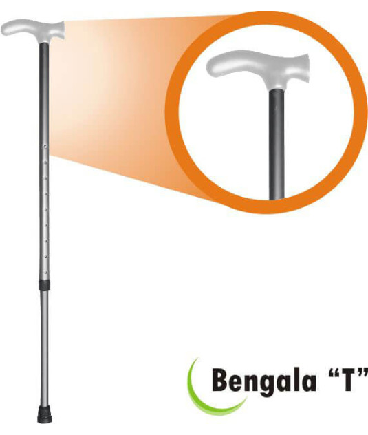Bengala Alumínio T com Regulagem Cinza/Cinza Fina 3/4 BTRCC Alo