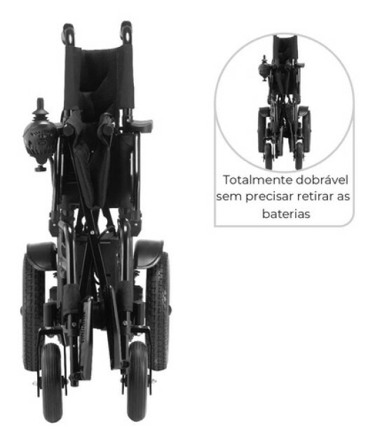 Cadeira De Rodas Motorizada Dobrável D800 Dellamed Até 120kg