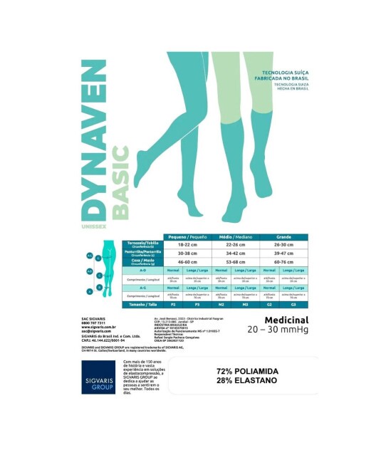 Meia de Compressão Meia Calça Sigvaris Dynaven Basic 20-30mmHg