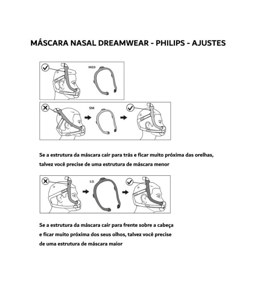 Máscara Nasal para CPAP DreamWear Philips Respironics Ajustável