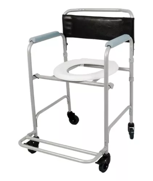 Cadeira De Rodas Pneu Antifuro + Cadeira De Banho Dobrável
