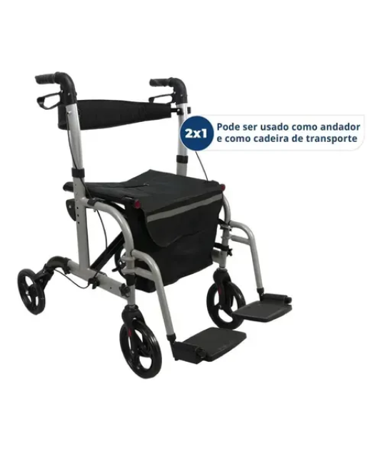 Andador Cadeira 2 em 1 Dobrável até 120kg - Mobil