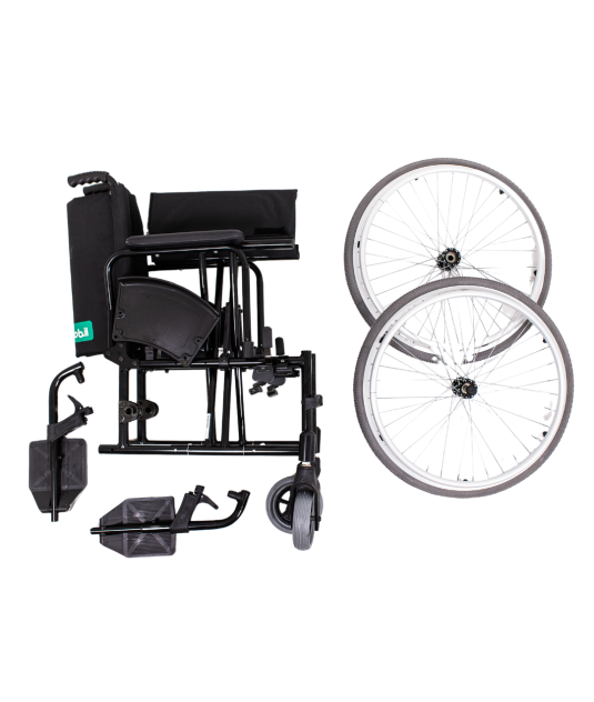 Cadeira de Rodas Alumínio Ortomobil MA3 SLIM Dobrável em X