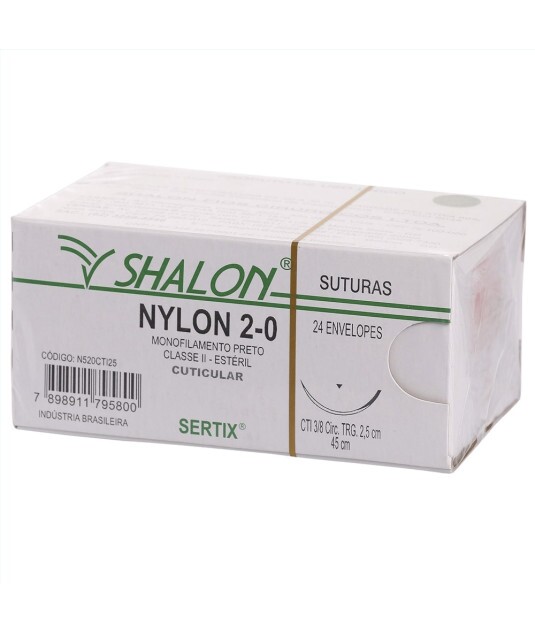 Fio Nylon 4-0 com Ag 1/2 Cir Trg 2,5 cm 45 cm 