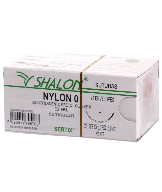 Fio Nylon Shalon 3-0 C/Ag 3/8 Cir Trg 3,0cm 45cm