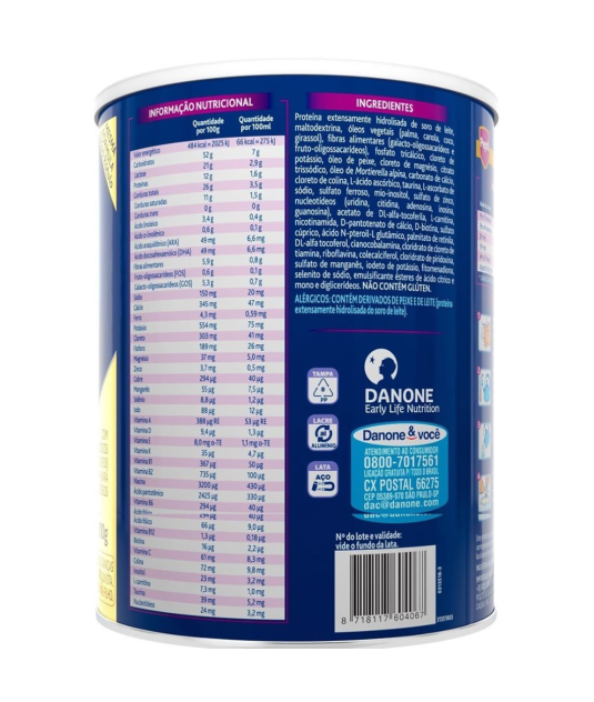 Aptamil Pepti 800g - Para Alérgicos a Leite de Vaca/Soja Danone