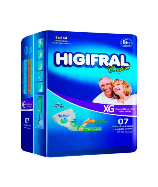 Fralda Descartável Higifral Confort com 7 XG Eurofral