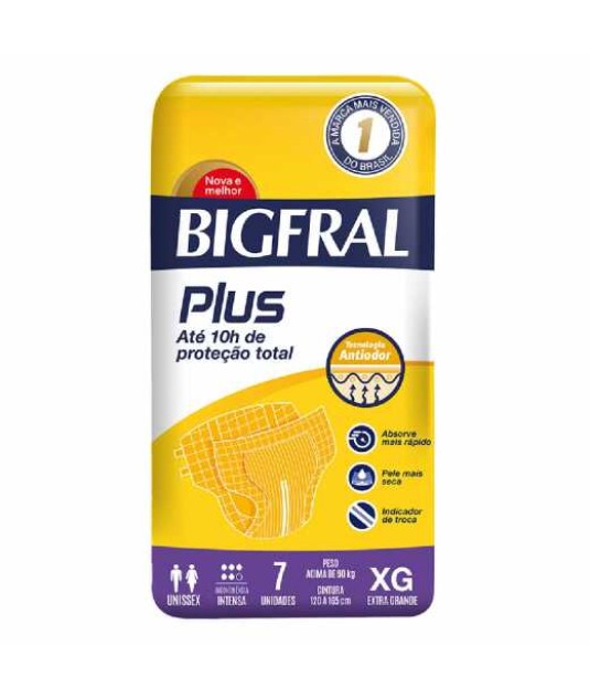 Bigfral Derma Plus Fralda geriátrica tradicional C/7 unidades - Bigfral