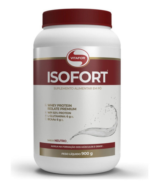 Isofort Whey Protein Isolado Premium Vitafor 900g Neutro