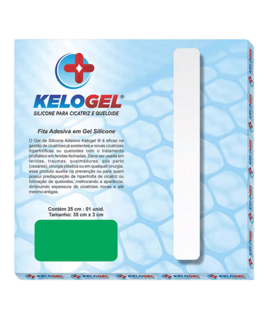 Tira de Silicone para Cicatrizes e Quelóides 35x3cm c/ 2 uni Kelogel