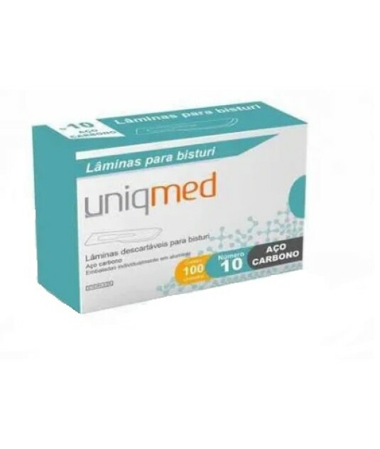 Lamina Bisturi n10 Uniqmed   - 100 unidades