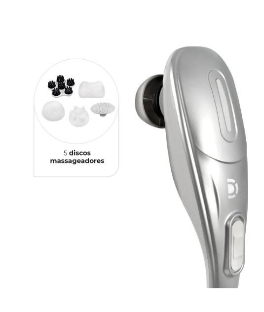 Massageador Corporal Hammer com 5 Discos Massageadores - Dellamed -  Alívio de Dores, Relaxamento e Combate à Celulite