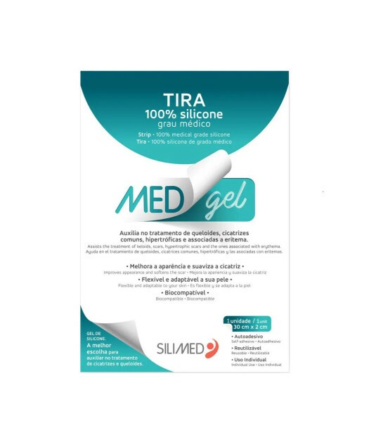 Medgel Tira Silicone Cicatrizante e Queloides 30x2cm 2 Und Silimed