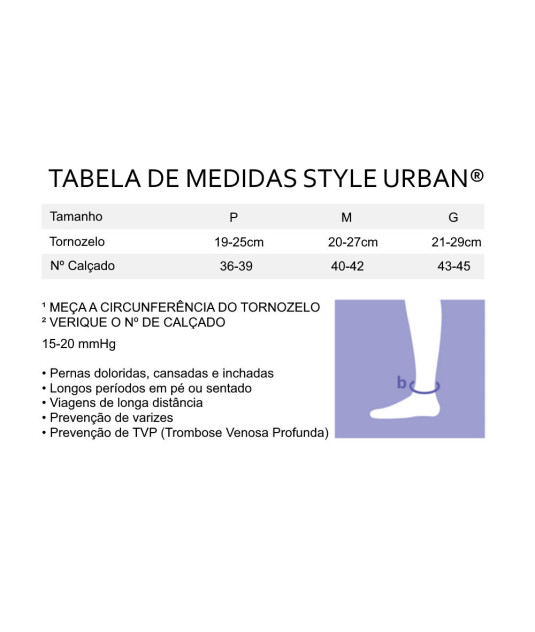 Meia de Compressão 3/4 Sigvaris Urban 15-20 mmHg