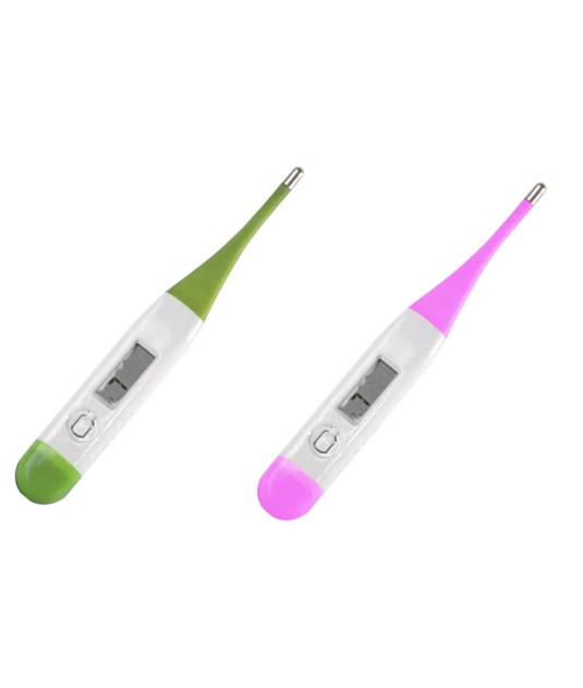 Termometro Digital Haste Flexivel na cor verde e rosa da marca  More Fitness
