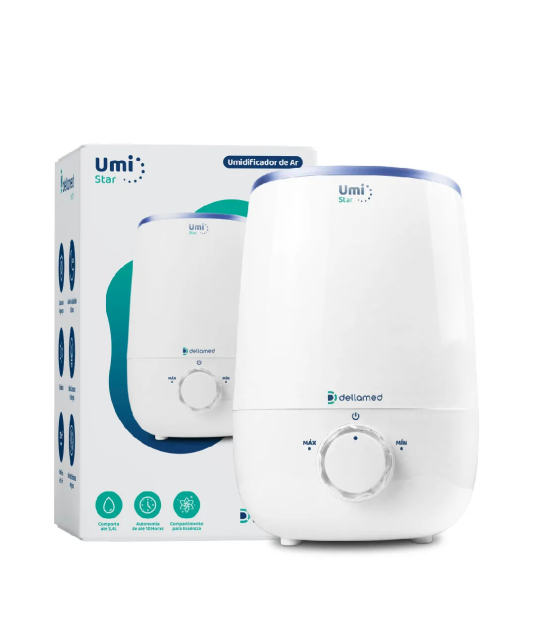 Umidificador de Ar Ultrassônico Dellamed Umi Star 3,4L Bivolt Silencioso - Dellamed