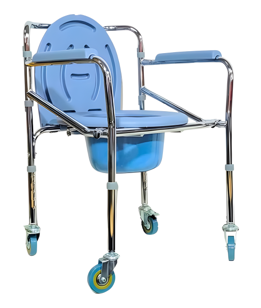 Cadeira para Banho com 4 Rodas e Assento Dobrável  Supermedy
