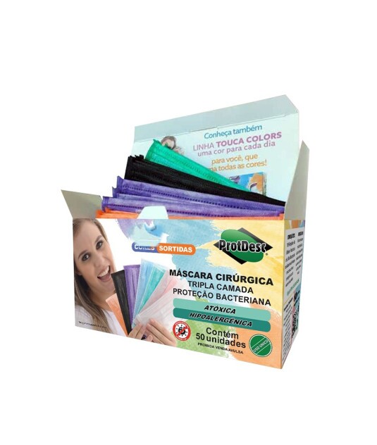 Mascara Tripla C/ Elastico Colores C/ 50 UN Protdesc - Casa Médica