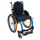 Cadeira de Rodas Monobloco M3 Premium 42cm Azul Glacial Roda Sentinell Preta Pneu Laranja Ortobras