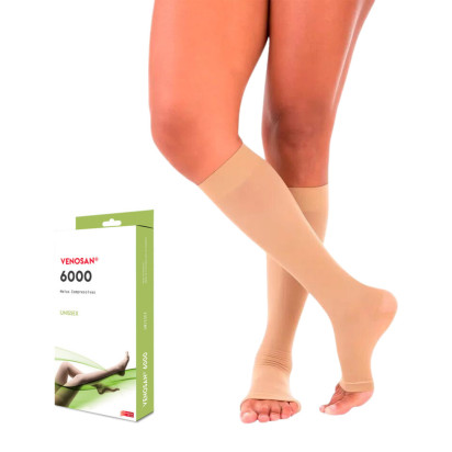 Meia de Compressão 3/4 Venosan 6000 20-30 mmHg Bege + E-book