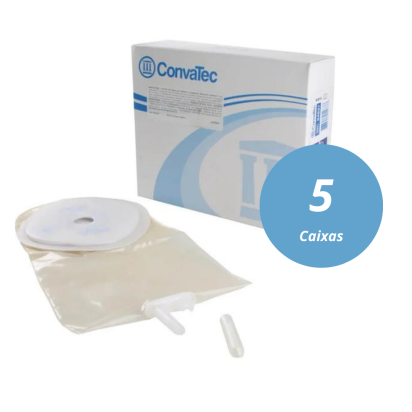 Bolsa de Urostomia Válvula Anti-Refluxo Recortável 19-45mm Convatec Kit 5 Caixas (50 unidades)