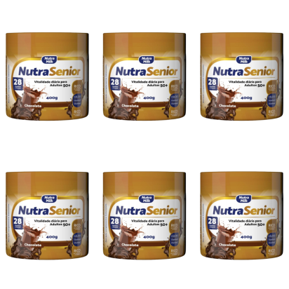 Nutra Senior Adulto 50+ Kit 6 Unidades Complemento Alimentar 400g - Chocolate