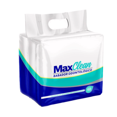 Babador Descartavel Branco com 100 unidades - Max Clean