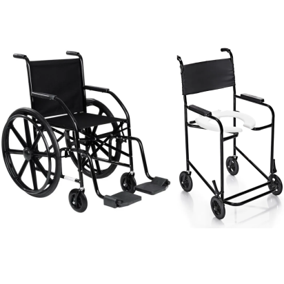 Cadeira De Rodas Cds101 Roda Nylon Cinza - CDS + Cadeira de Banho Simples - Prolife