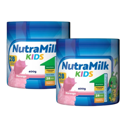 Nutra Milk Kids Kit 2 Unidades Complemento Alimentar Infantil 400g - Morango