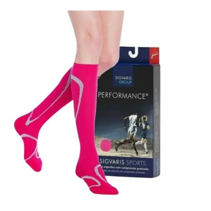 Meia Esportiva Performance 20/30mmHg AD Panturrilha Rosa Sigvaris + E-book
