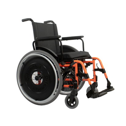 Cadeira de Rodas Dobravel MA3E 42cm Laranja Ortomobil