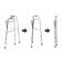 Andador Aluminio 2 Barras Clique Duplo Prata MED130 Cap 135kg - Live Well