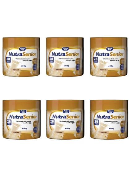 Nutra Senior Adulto 50+ Kit 6 Unidades Complemento Alimentar 400g - Sem Sabor