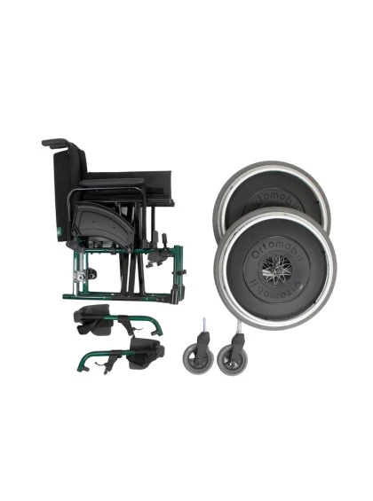 Cadeira de Rodas Dobravel MA3E 42cm Verde Ortomobil