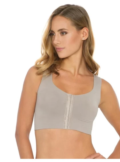 Soutien Pós Cirúrgico com fecho anterior na cor bege Top Control Fendi da marca Plié