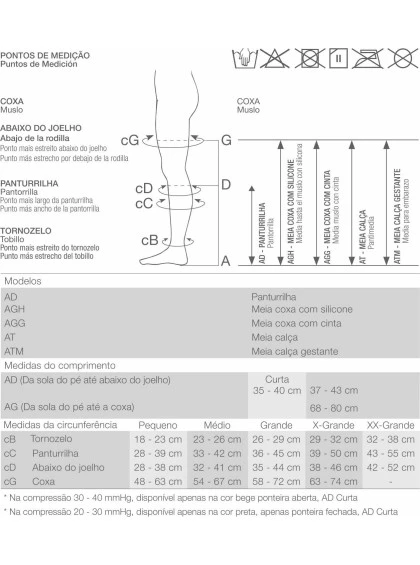 Meia de Compressão 3/4 Venosan Ultraline 20-30 mmHg M