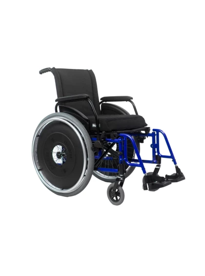 Cadeira de Rodas AVD Alumínio Pés Fixos 40cm Azul Marinho Ortobras