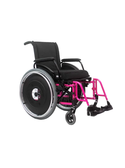 Cadeira de Rodas AVD Alumínio Pés Fixos 38cm Rosa Pink Ortobras
