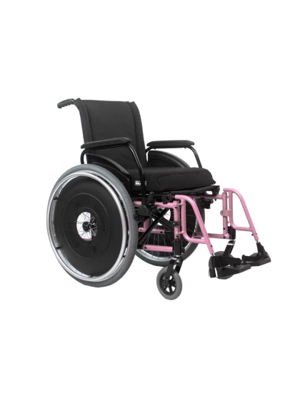 Cadeira de Rodas AVD Alumínio Pés Fixos 38cm Rosa Ortobras