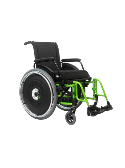 Cadeira de Rodas AVD Alumínio Pés Fixos 38cm Verde Oliva Ortobras