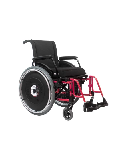 Cadeira de Rodas AVD Alumínio Pés Fixos 50cm Vermelho Ortobras