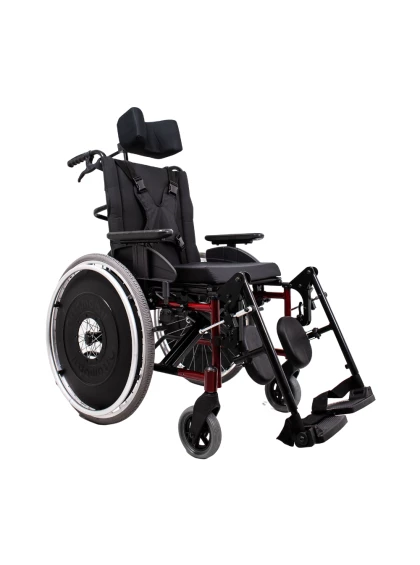 Cadeira de Rodas MA3R Alumínio 48cm Vermelha Reclinável Ortomobil