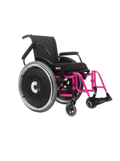 Cadeira de Rodas AVD Alumínio Pés Fixos 38cm Rosa Pink Ortobras