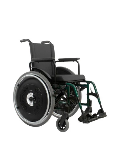 Cadeira de Rodas Dobravel MA3E 42cm Verde Ortomobil