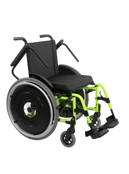 Cadeira de Rodas Dobravel MA3E 42cm Verde Fluor Ortomobil