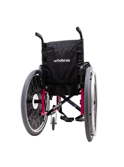 Cadeira de Rodas K3 Alumínio Pés Removíveis 38cm Rosa Ortobras